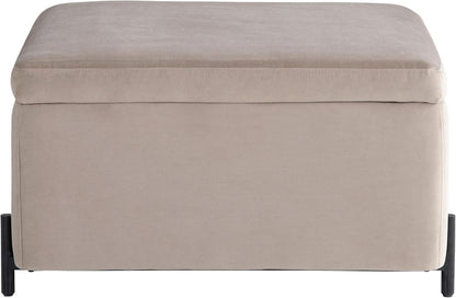 Connor Thirty One Point One Inch Taupe Velvet Storage Ottoman