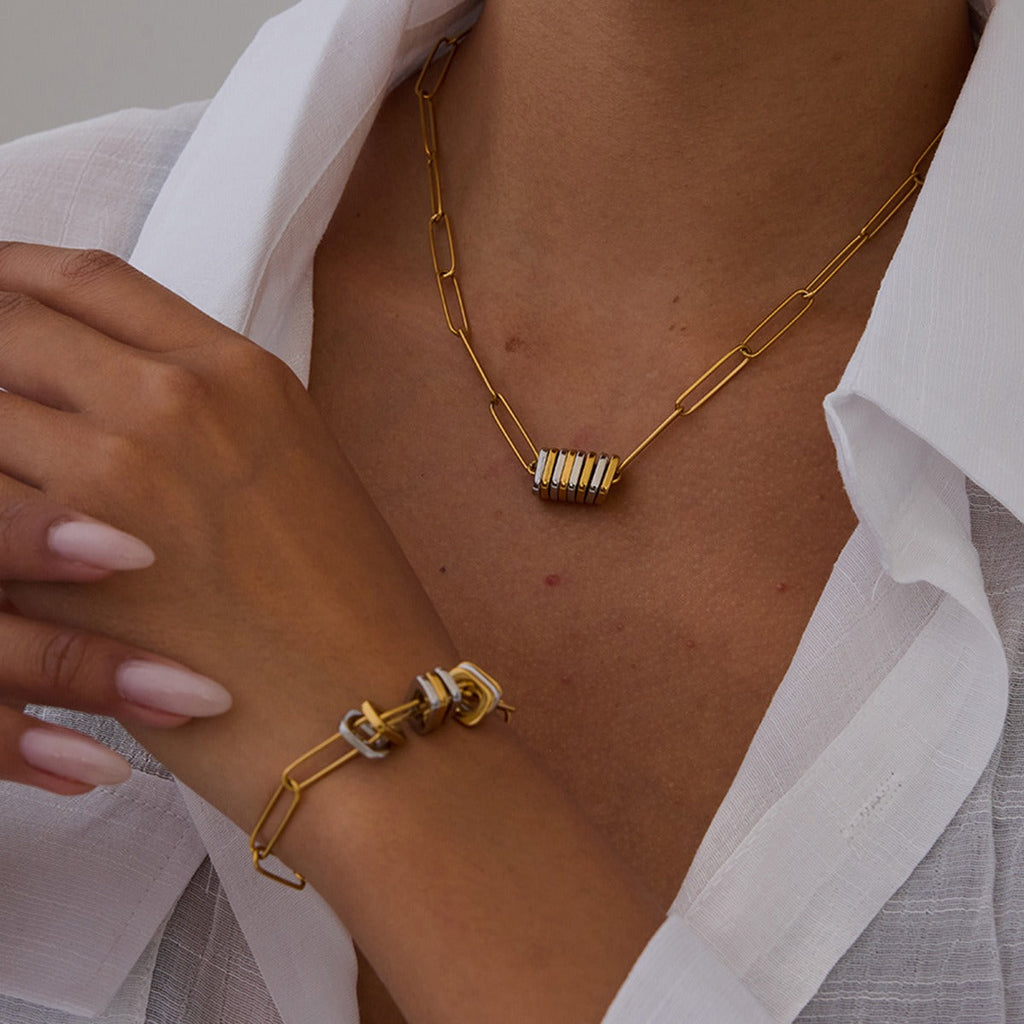 Titanium steel necklace light luxury clavicle chain bracelet