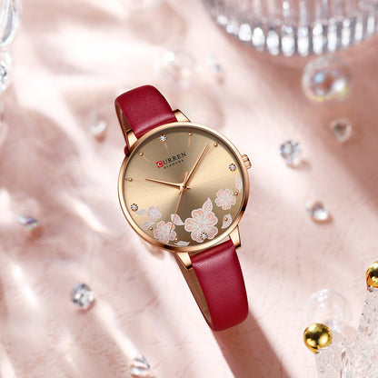 Women's Waterproof Casual Leather Small-Dial Watch