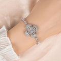 S925 Silver Openwork Four-Leaf Clover Bracelet