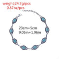 Retro ethnic style metal alloy turquoise anklet