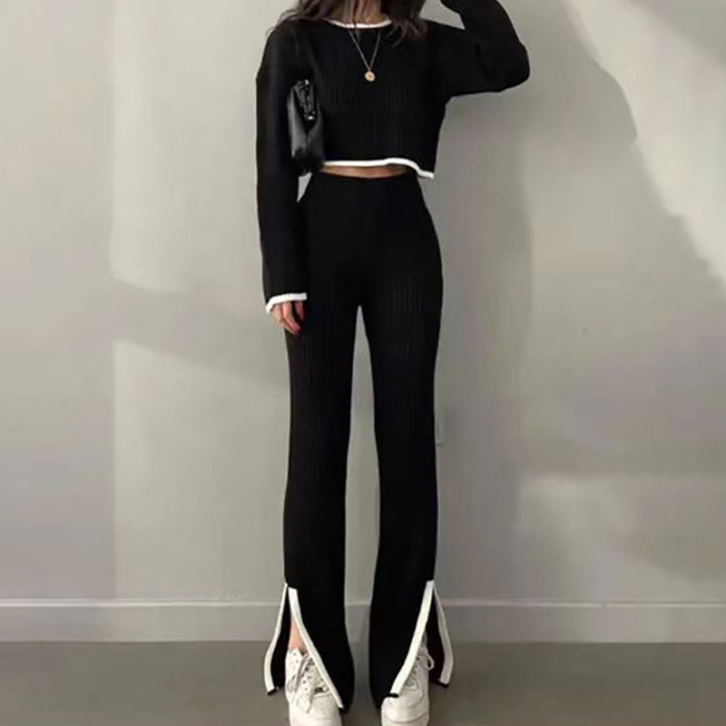 Women’s Casual Color-Block Two-Piece Set