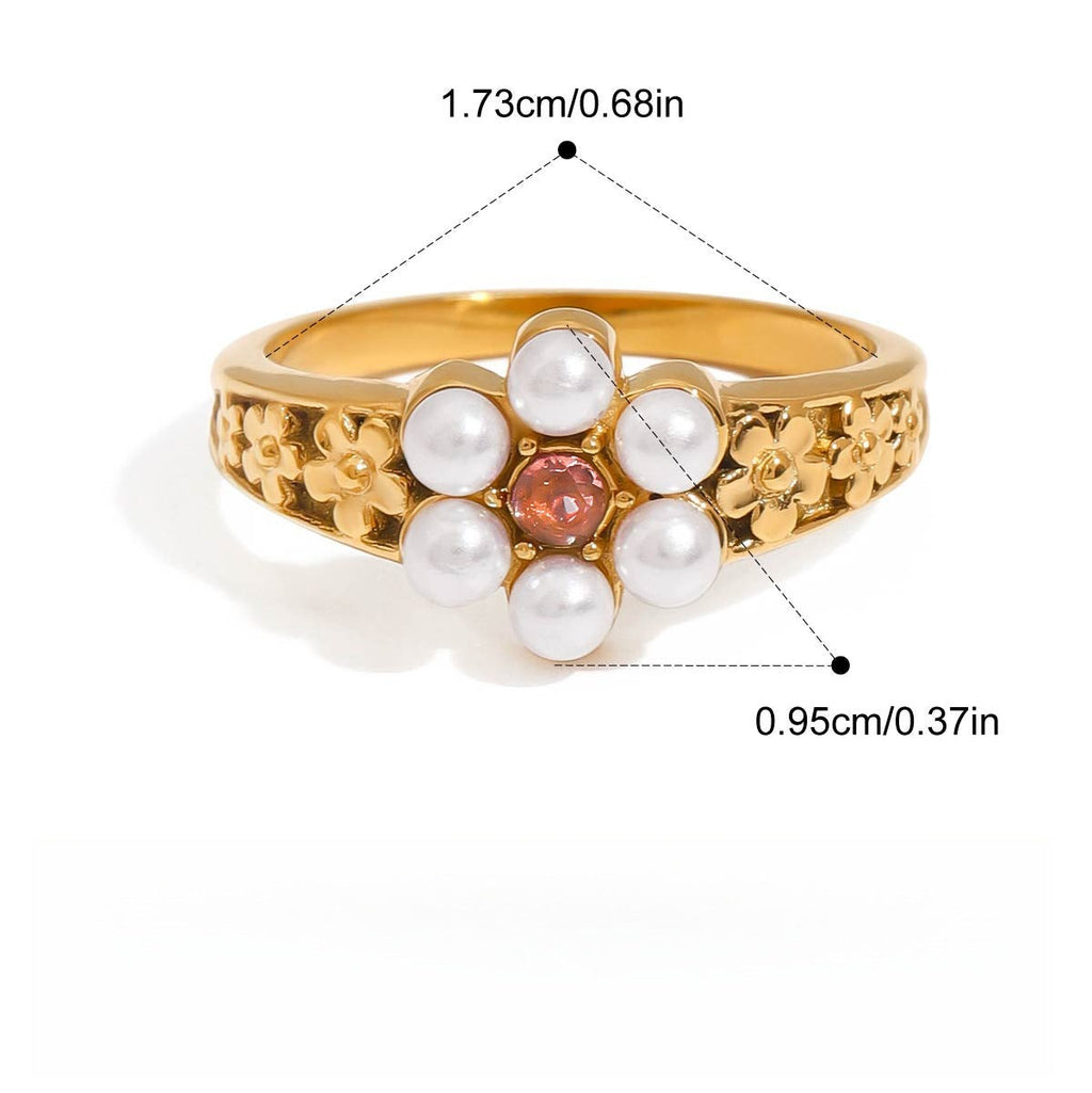 Pearl ring titanium steel ring