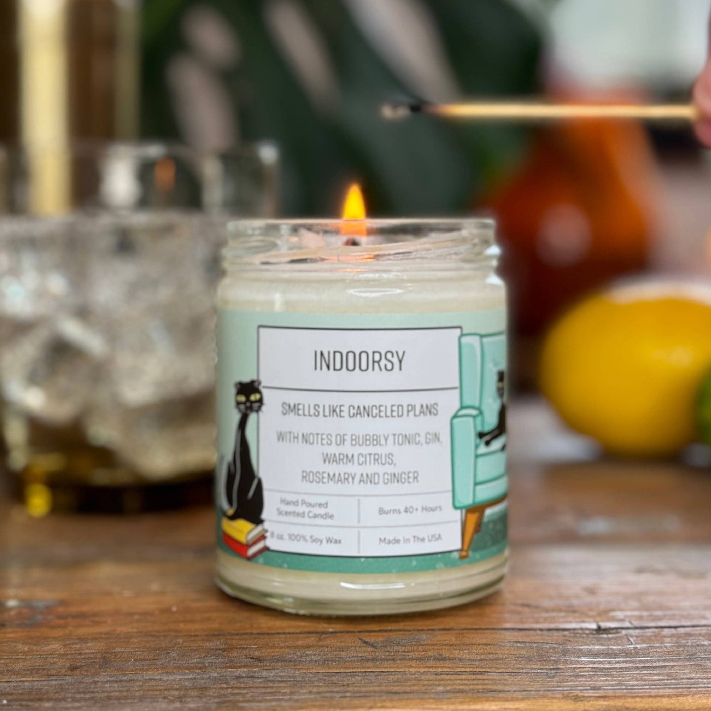 Indoorsy Gin & Tonic 8oz Soy Wax Candle