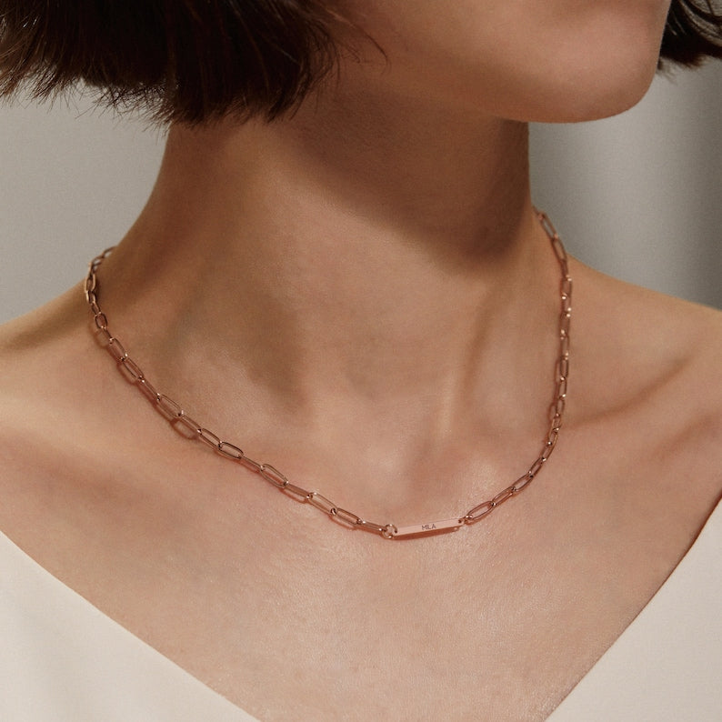 Personalized Paper Clip Chain Name Necklace