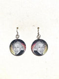 Albert Einstein Dangle Earrings Galaxy Portrait Studs