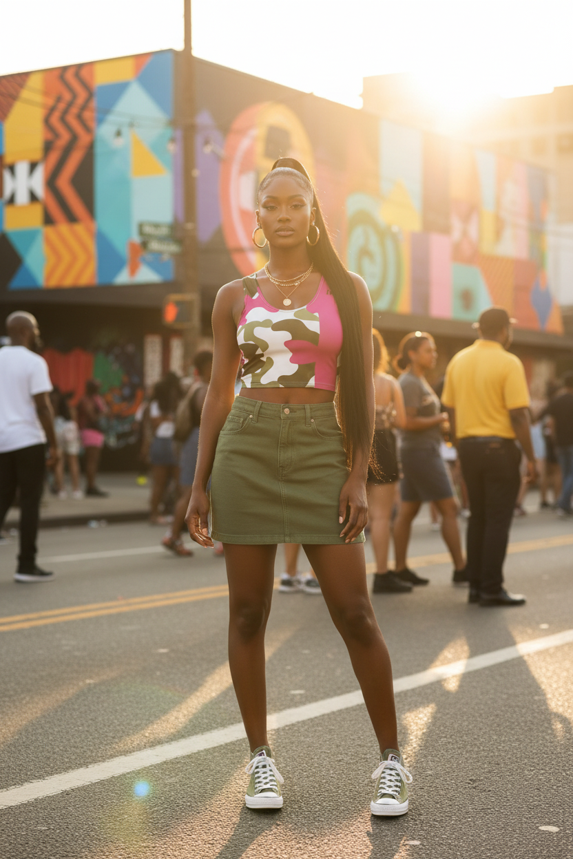 Pink Camo Crop Top