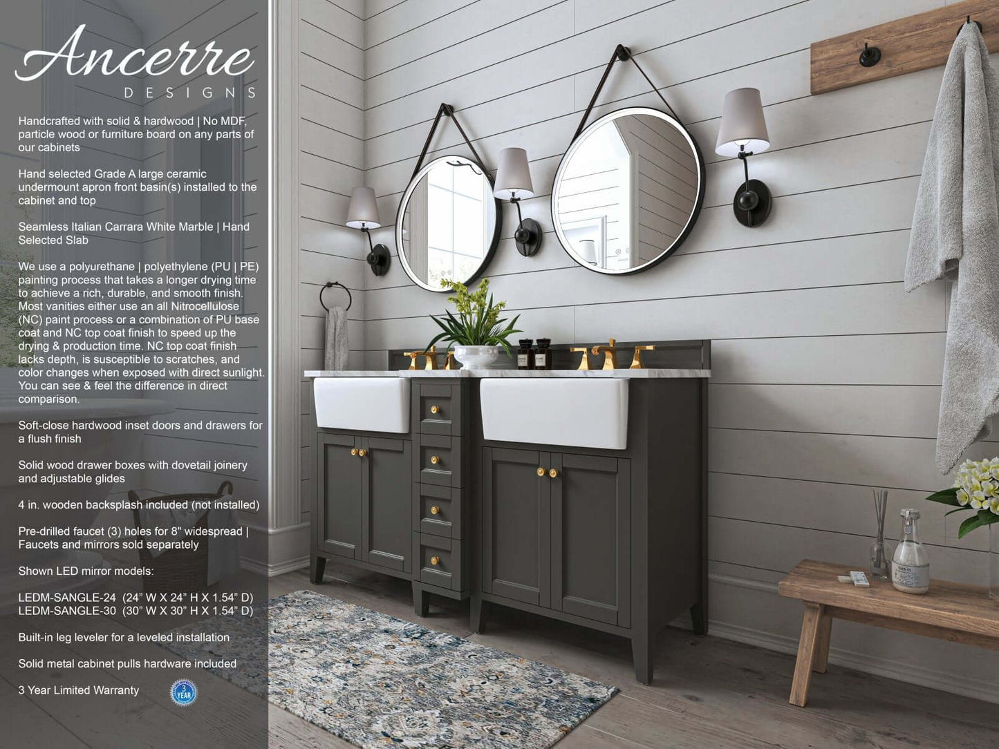 Adeline 60" Bath Vanity Set