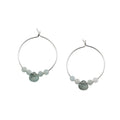 Aquamarine Sterling Silver Hoop Earrings With Gemstone