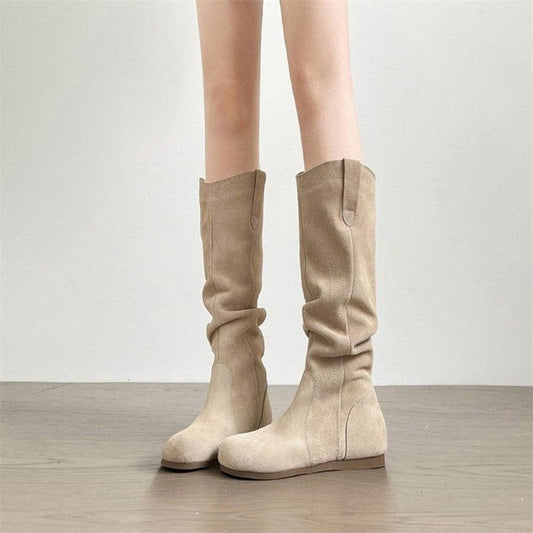 🖤 Creeper Knight Flat Heel Cowboy Boots for Women