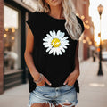 Women's Off-Shoulder Printed Top – Loose Fit Short Sleeve Cotton Pullover