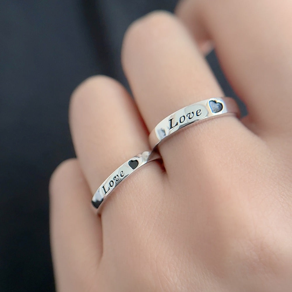 S925 sterling silver LOVE couple ring