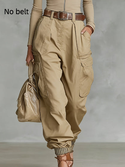 Women's High Waist Multi-Pocket Cargo Work Pants – Tapered Trousers