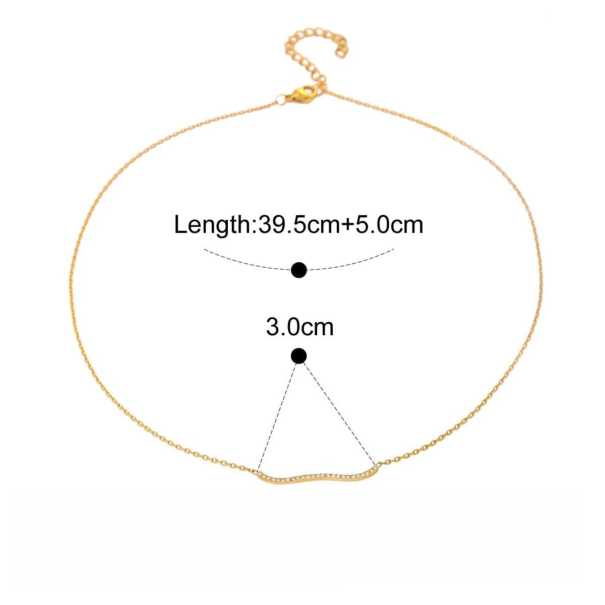 18K gold zircon four-leaf clover necklace
