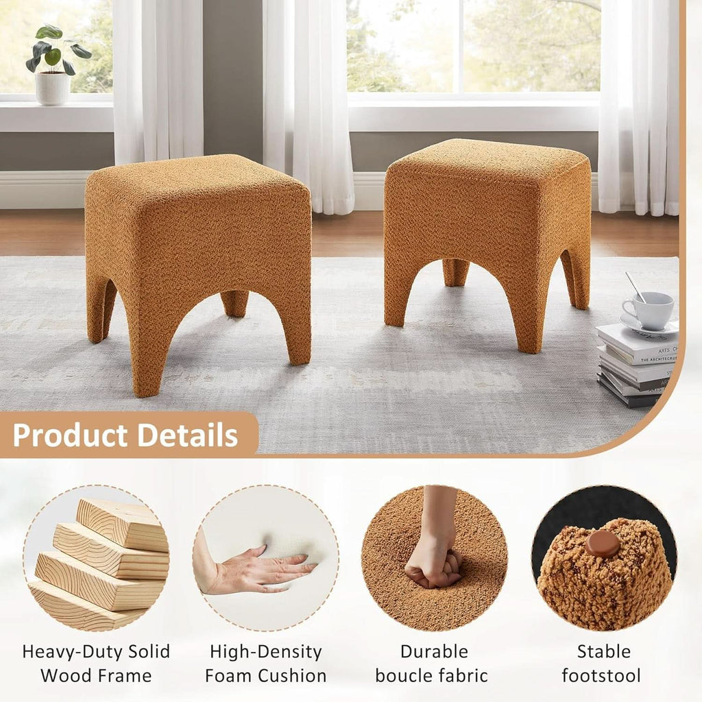 Curry Seventeen Inch Ottoman Footstool Living Room Decor