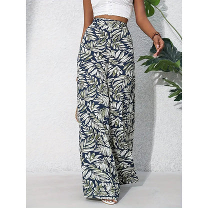 Women’s Printed High‑Waist Wide‑Leg Palazzo Pants