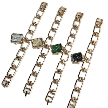 Womens Decorative Watch With Square Pendant And Bracelet Style