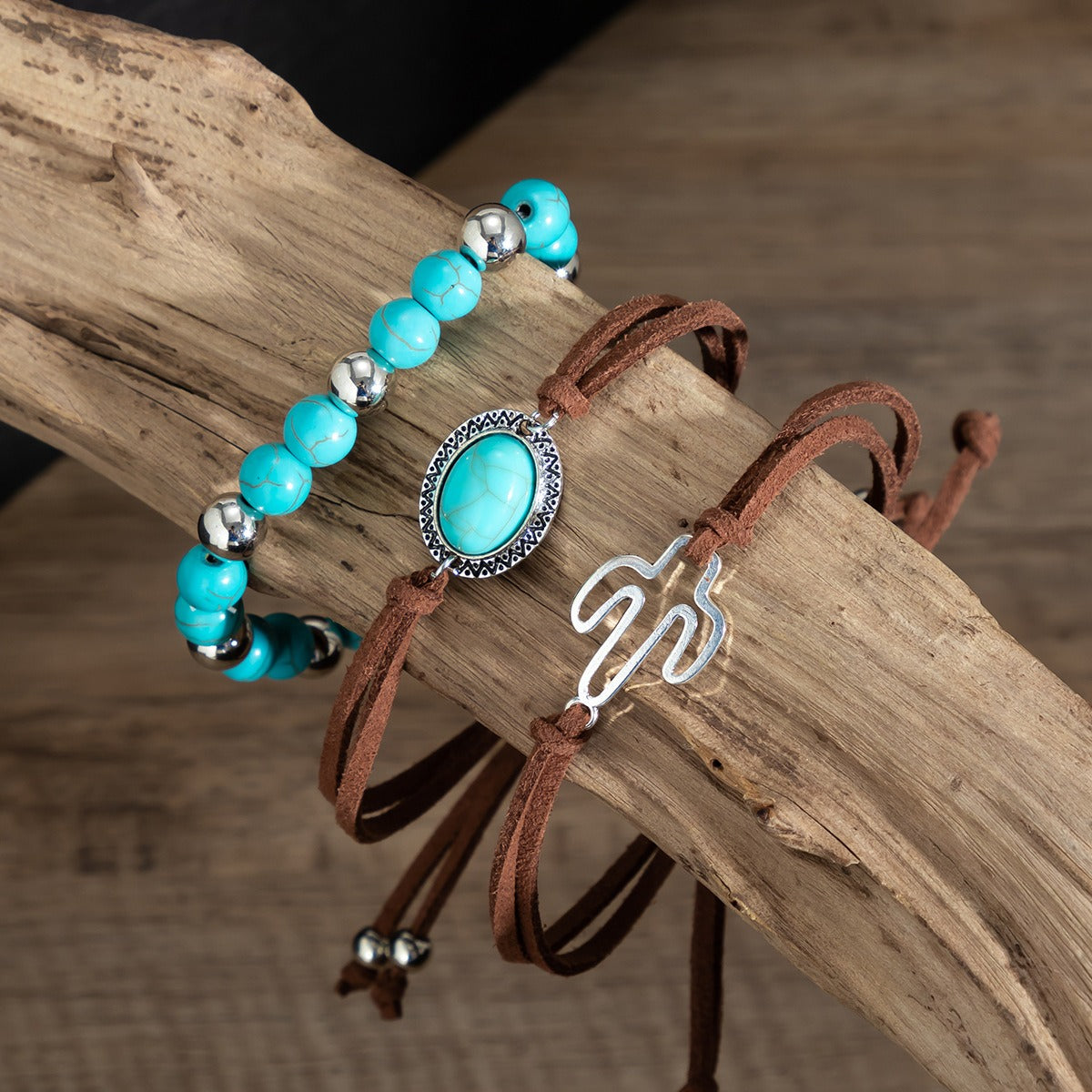Ethnic style hand-woven gravel retro flying bird multi-layer winding leaf bracelet