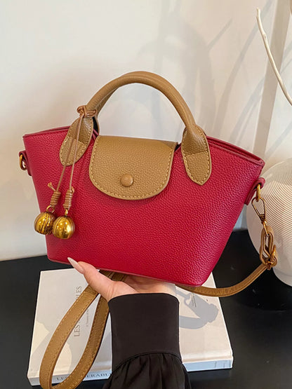 Top Handle Leather Crossbody Bag