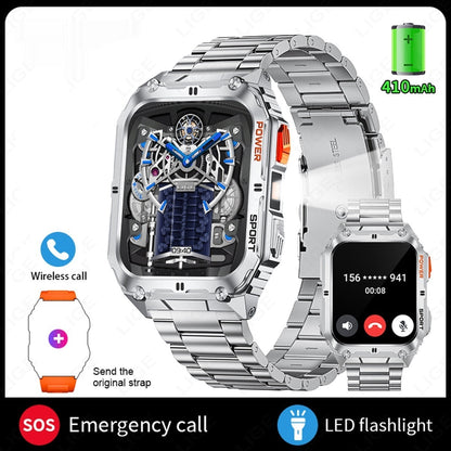 Mens Smart Call Watch Multi-function Alarm Weather Heart Rate And Music
