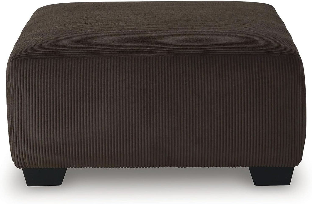 Ottoman Dark Brown Textured Stripe Statement Piece