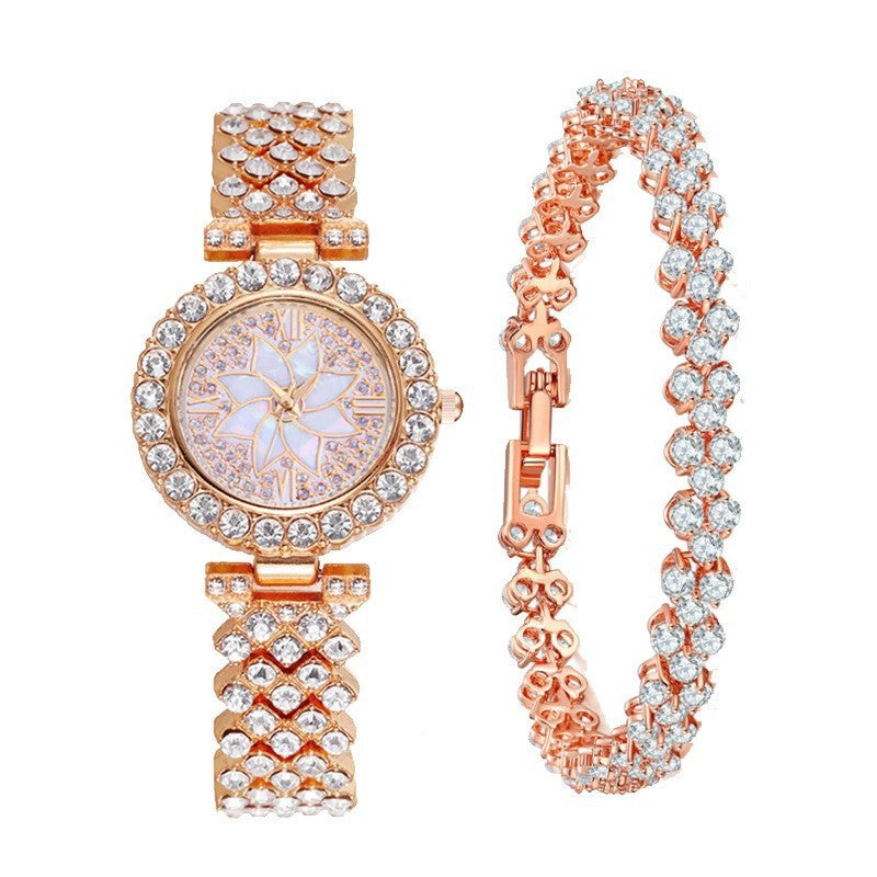 Fashionable Bracelet Watch, Diamond-encrusted Womens Watch Quartz Watch