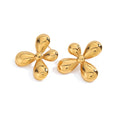 18K gold flower-shaped earrings with classic and simple design