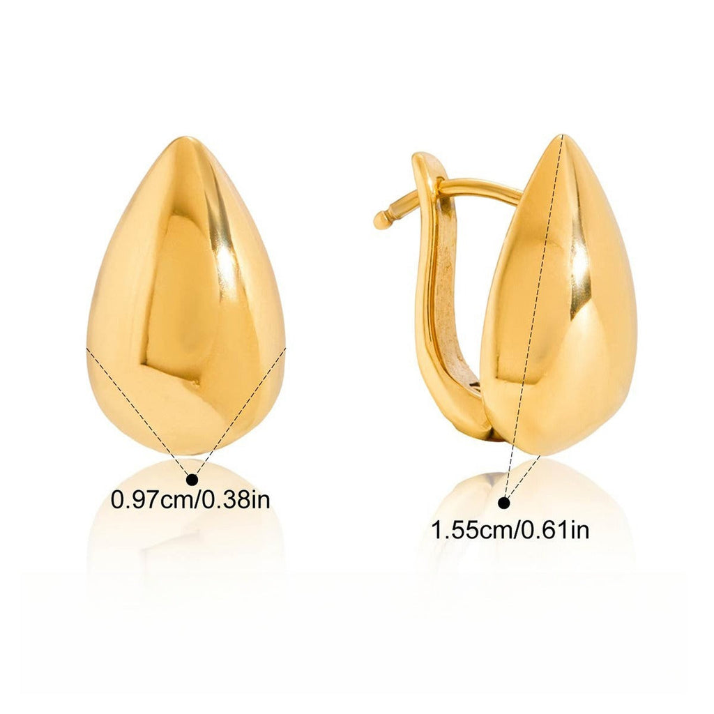 18K gold lightweight luxury and high-end style teardrop earrings