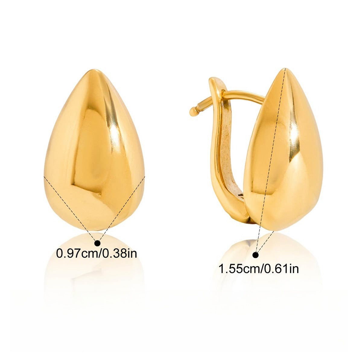 18K gold lightweight luxury and high-end style teardrop earrings