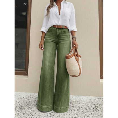 Vintage Washed High Waist Wide Leg Jeans