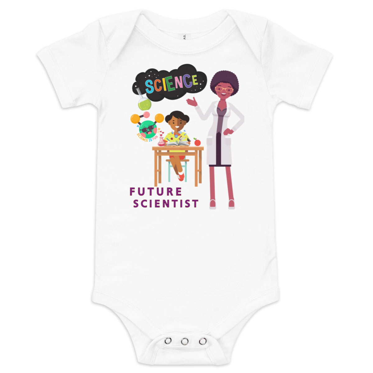 Future Scientist Baby Short Sleeve Onesie for Girls