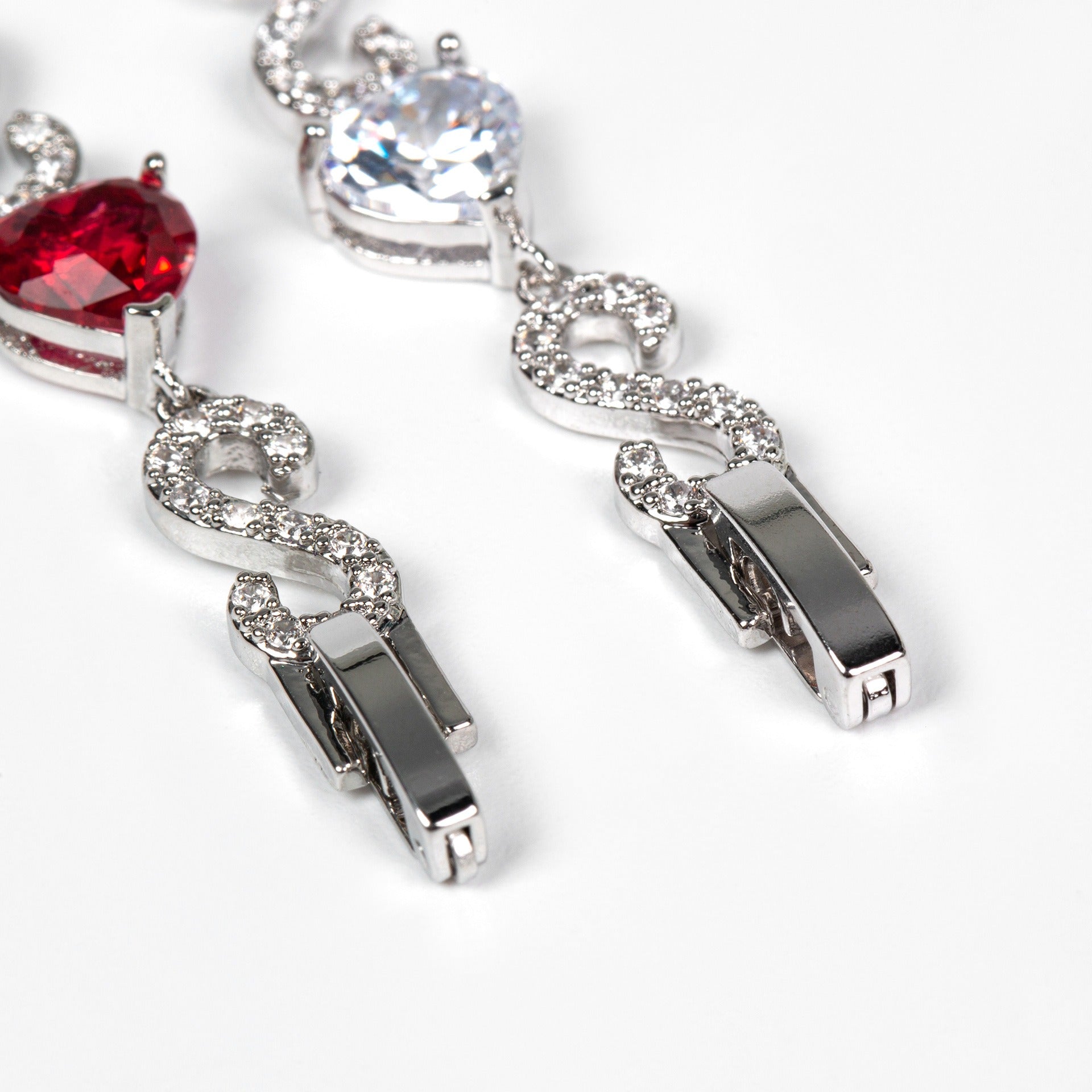 S925 Silver Number-Spliced Heart & Cubic Zirconia Bracelet