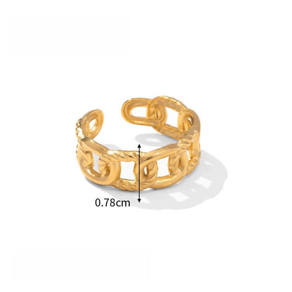 18K gold light luxury titanium steel ring