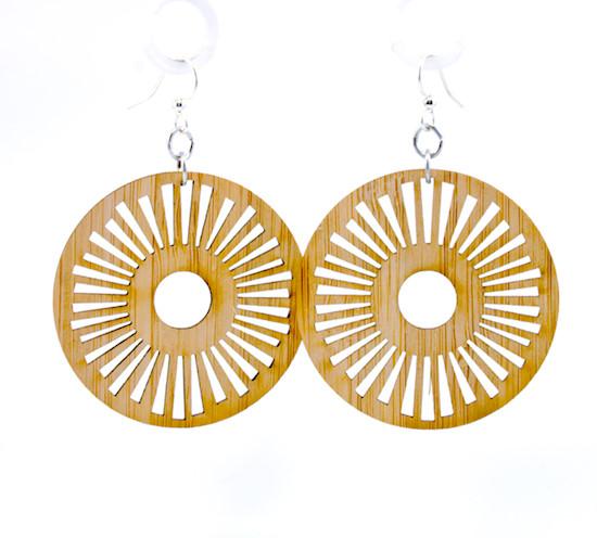 Bamboo Sun Tribal Earrings Lightweight Boho Dangle Handmade