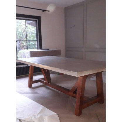 Lightweight Concrete Rectangular Dining Table - 43x134 Barocco