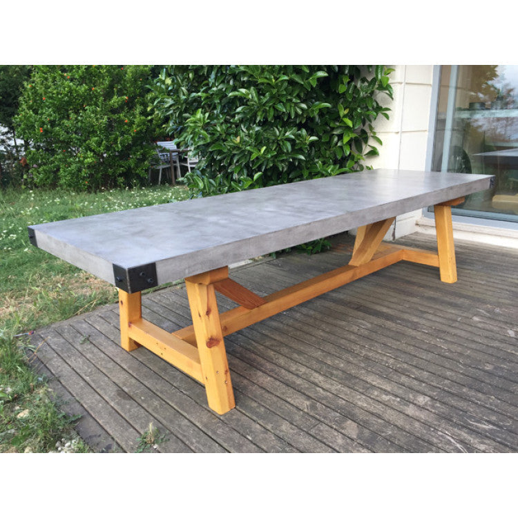 Lightweight Concrete Dining Table 39x110 - Industrial Barocco