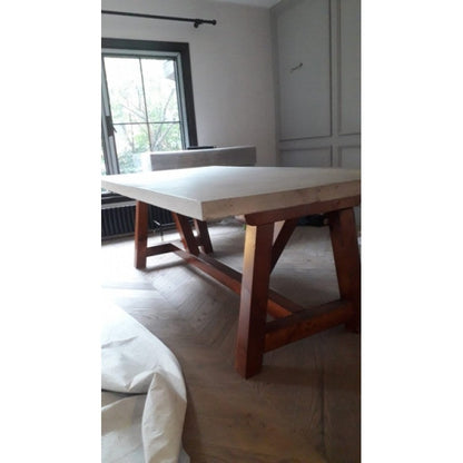 Lightweight Concrete Dining Table 39x110 - Industrial Barocco