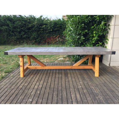 Lightweight Glass Fiber Reinforced Concrete Dining Table Barocco Valhalla 43 x 126