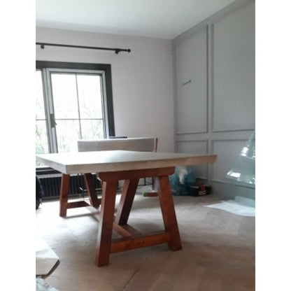 Lightweight Concrete Dining Table 39x110 - Industrial Barocco