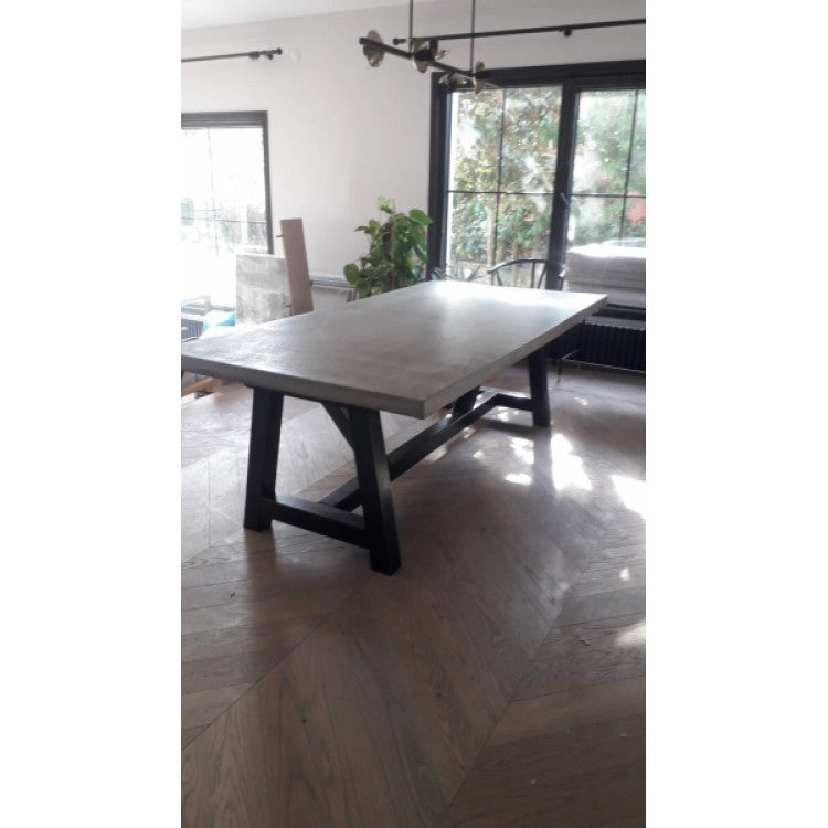Lightweight Concrete Rectangular Dining Table - 43x134 Barocco