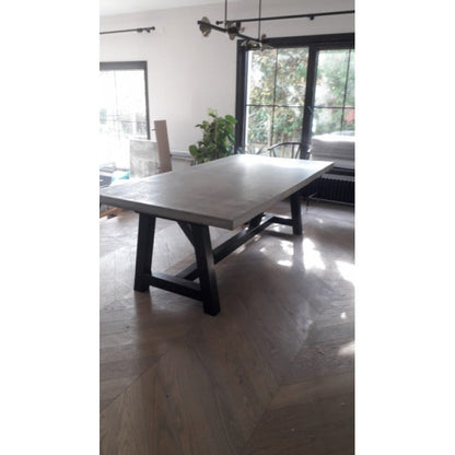 Lightweight Concrete Rectangular Dining Table - 43x134 Barocco