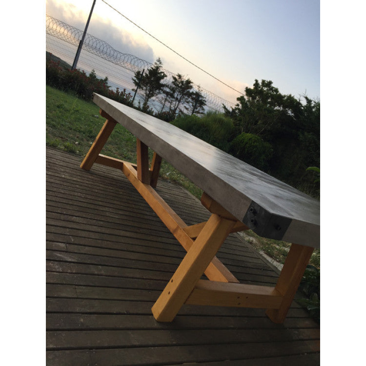 Lightweight Concrete Rectangular Dining Table 35.5 x 71 Inch