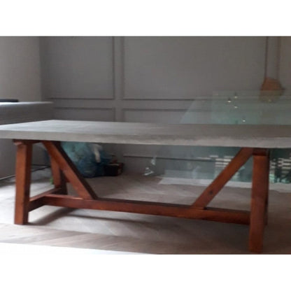 Lightweight Concrete Dining Table 39x110 - Industrial Barocco