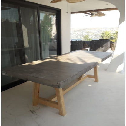 Lightweight Glass Fiber Reinforced Concrete Dining Table Barocco Valhalla 43 x 126