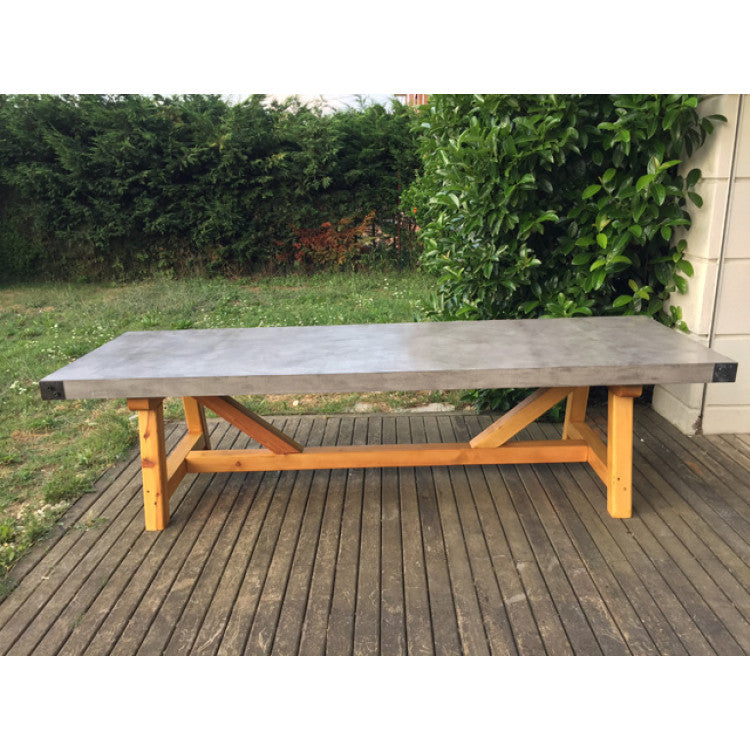 Lightweight Concrete Dining Table 39x86.5 - Barocco Valhalla