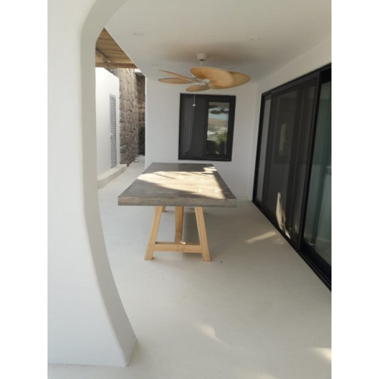 Lightweight Concrete Barocco Dining Table - Industrial Modern 39W x 94.5L x 29.5H