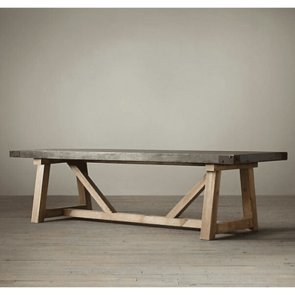 Lightweight Concrete Dining Table 39x86.5 - Barocco Valhalla