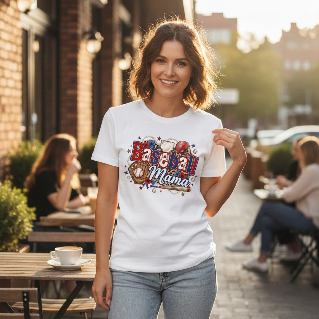 Baseball Mama T-Shirt 100% Cotton Sports Mom Mothers Day Gift