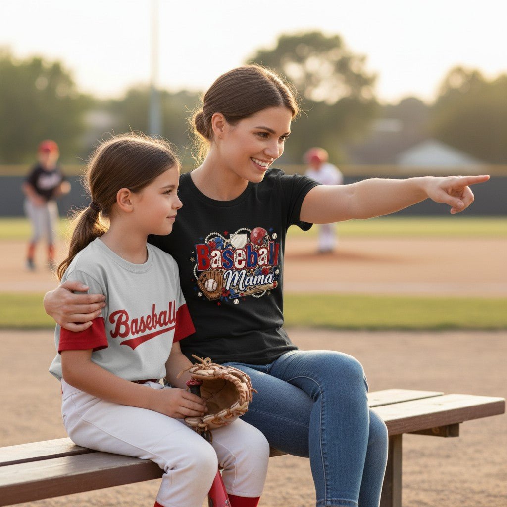 Baseball Mama T-Shirt 100% Cotton Sports Mom Mothers Day Gift