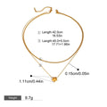 18K gold double chain with heart/star design exquisite simple necklace